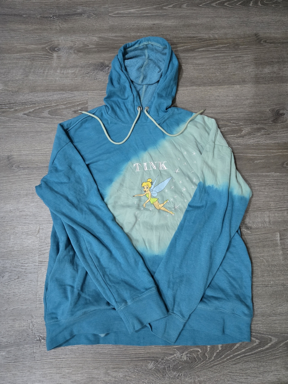 Disney  Her Universe Tinker Bell Tink Two Tone Blue Teal Hoodie Large